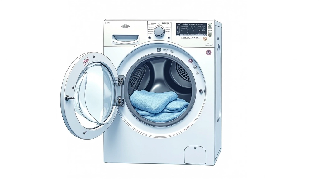 Schéma interne montrant les composants d'une machine à laver moderne avec le chauffage en évidence