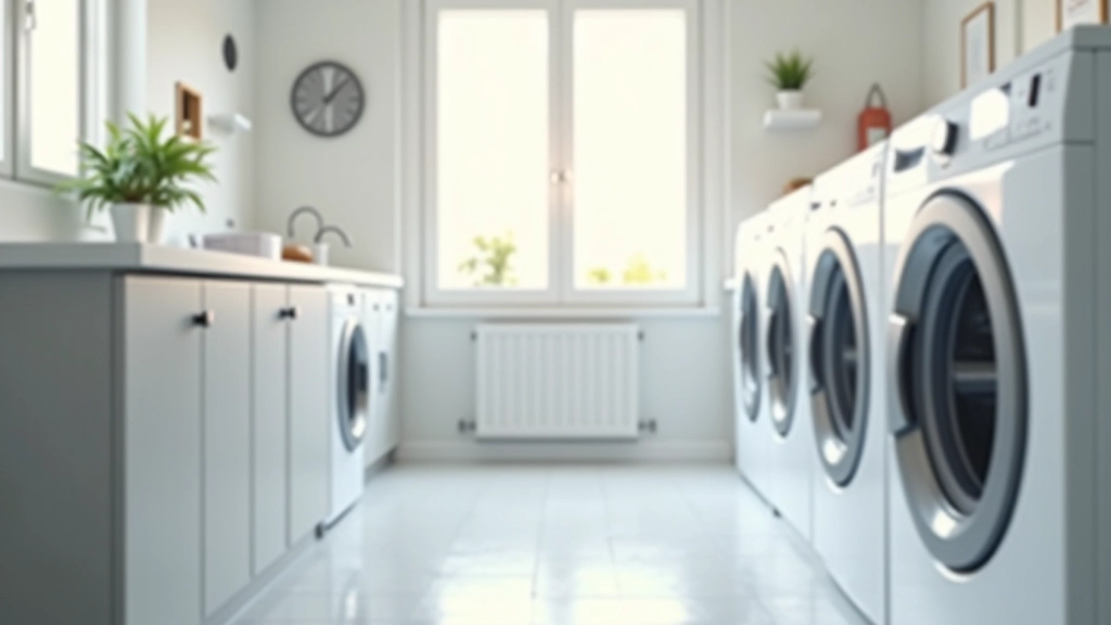 Intérieur d'une buanderie avec machines modernes